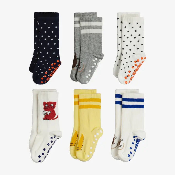 Kitten 6-pack anti-slip socks