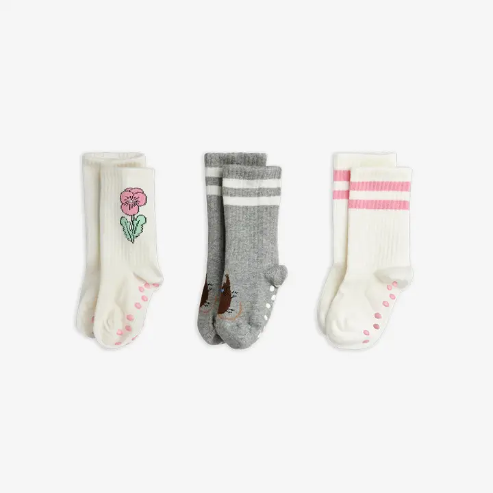 Elephant shrew 3-pack anti-slip socks