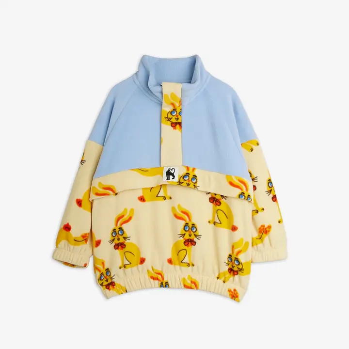 Rabbits fleece half-zip sweater