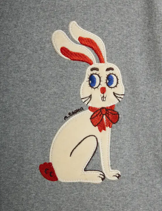 Rabbit appliqué long sleeve t-shirt