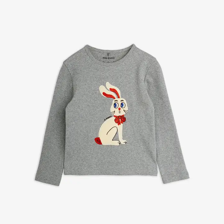 Rabbit appliqué long sleeve t-shirt