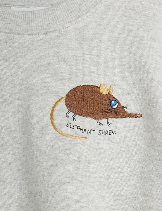 Elephant shrew embroidered sweatshirt