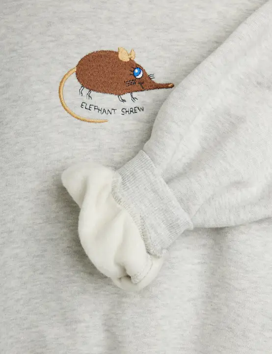 Elephant shrew embroidered sweatshirt