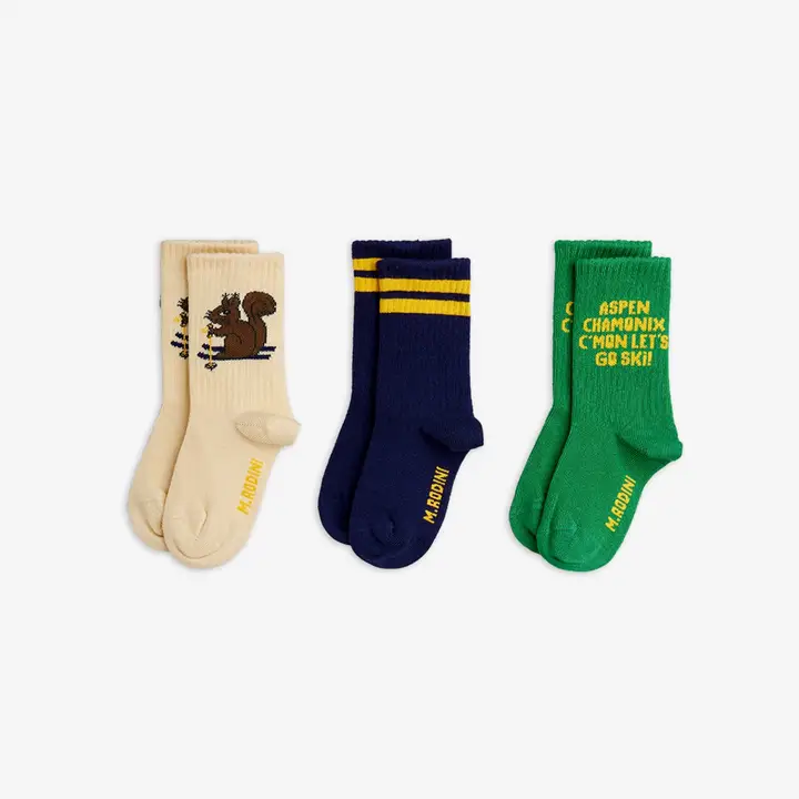 Skiing Squirrel 3-Pack Socks