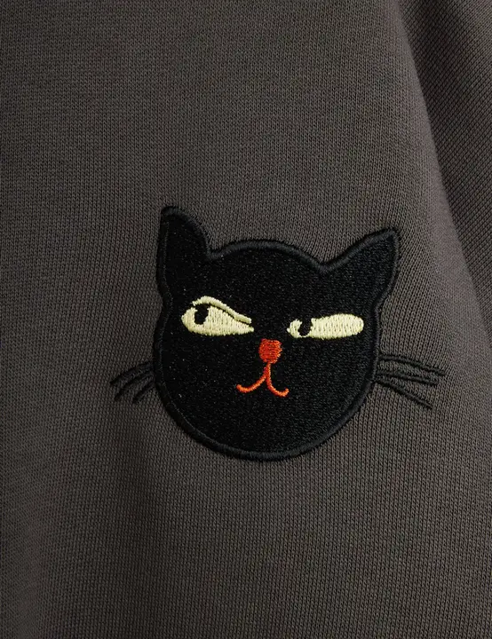 Cat and Rat Embroidered Sweatshirt