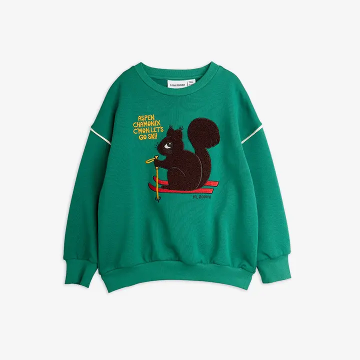 Skiing Squirrel Chenille Sweatshirt