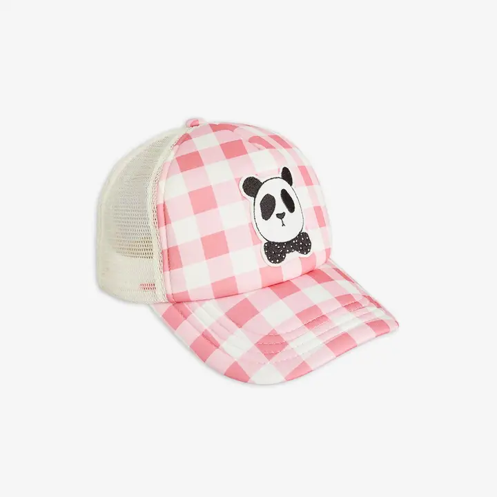 Panda Gingham Check Cap