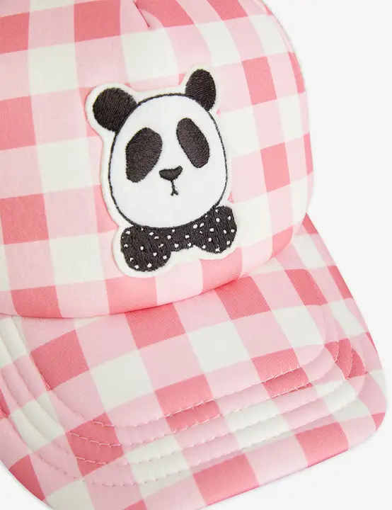 Panda Gingham Check Cap