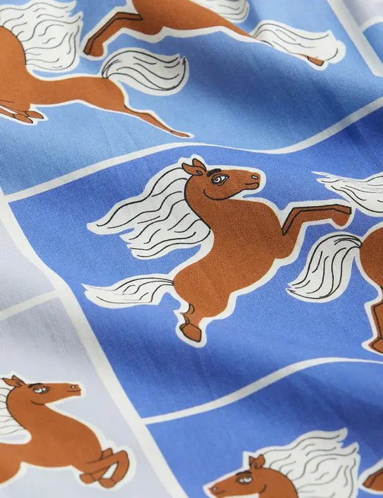 Vuxen Horses Vävd Blus Med Volang