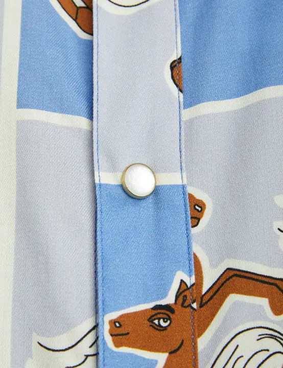 Vuxen Horses Vävd Blus Med Volang