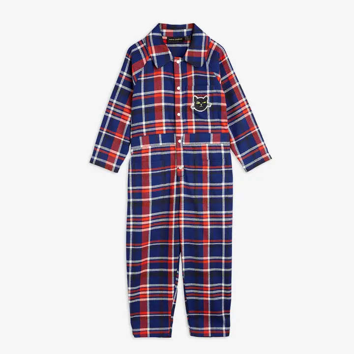 Mini Rodini CHECK WOVEN FLANNEL JUMPSUIT