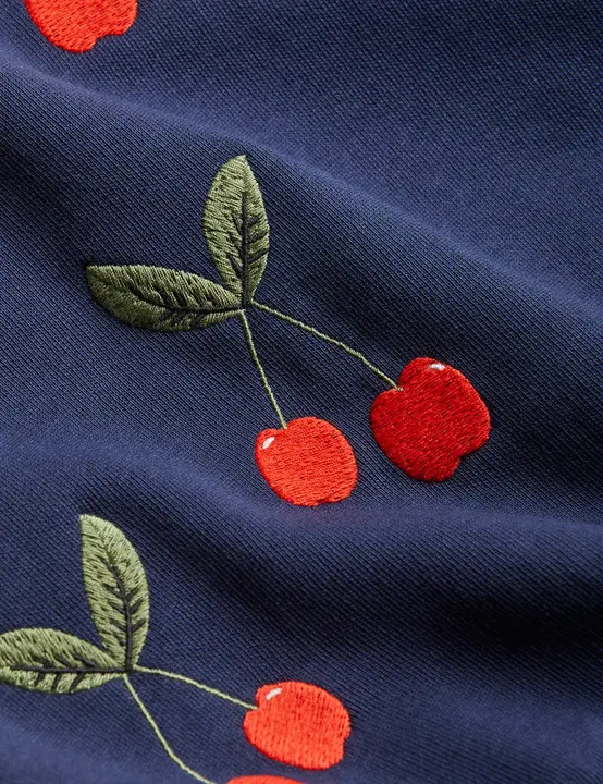 Cherry Embroidered Sweatshirt