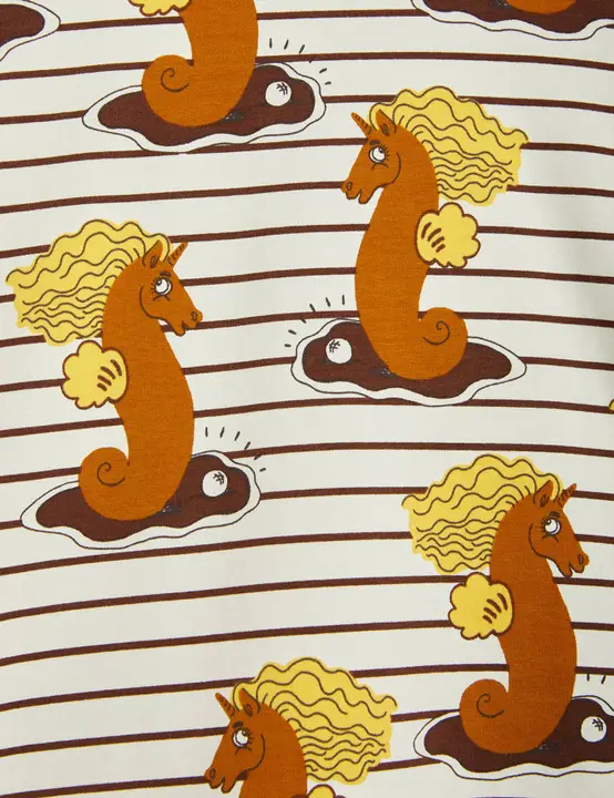 Unicorn Seahorse T-Shirt Brown