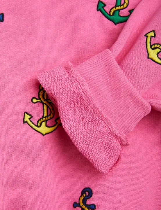 Anchor Embroidered Sweatshirt Pink