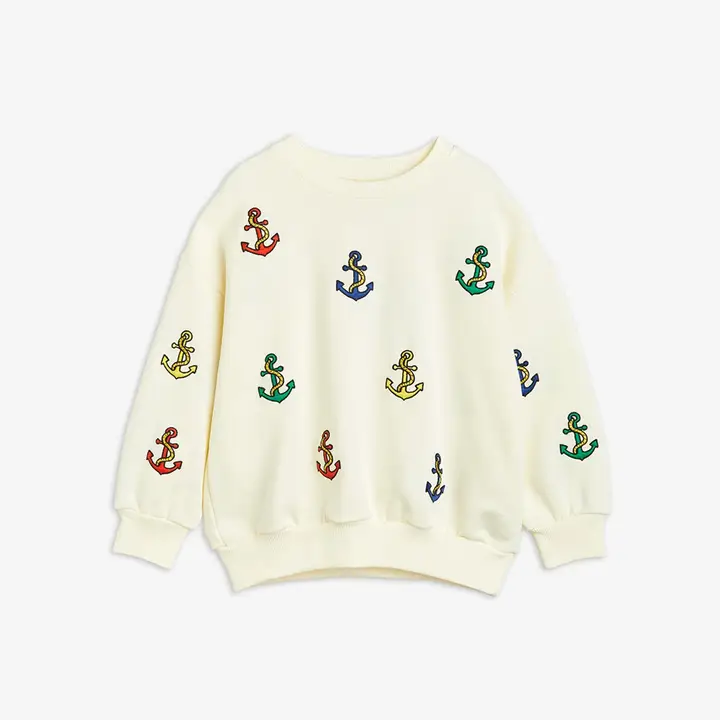 Anchor Embroidered Sweatshirt Offwhite