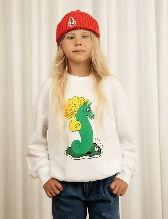 Unicorn Seahorse Sweatshirt Offwhite