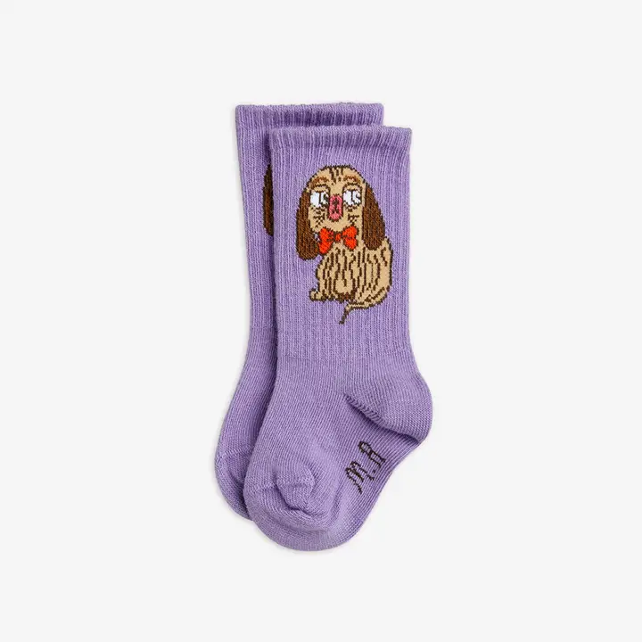 Dashing Dogs Baby Socks Purple