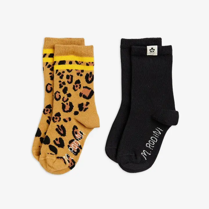 Basic leopard 2-pack socks