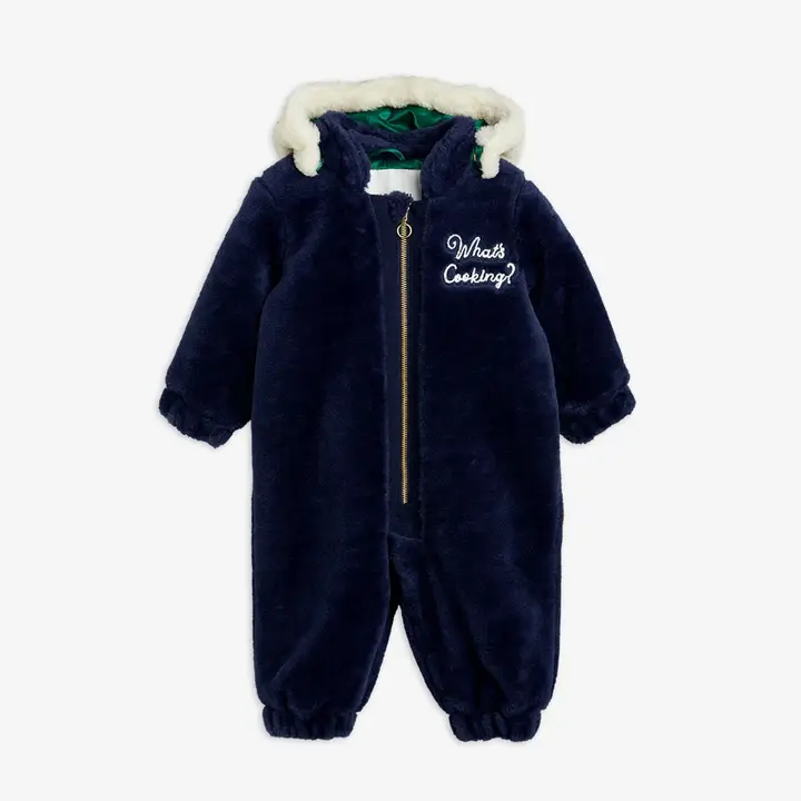 Panther Microfleece Kids Onesie Black | Mini Rodini