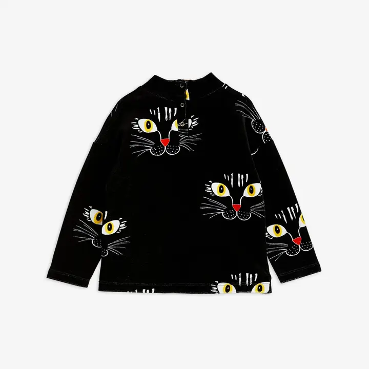 Cat Face Velour Sweatshirt