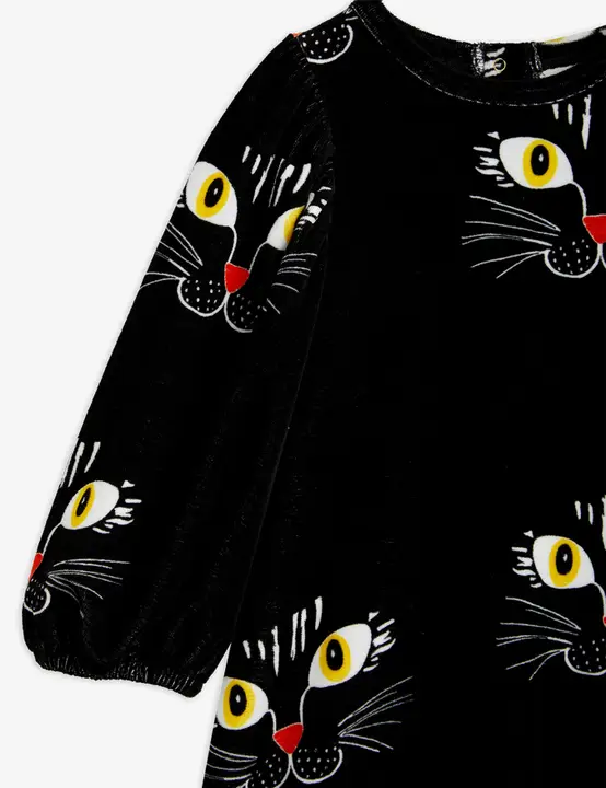 Cat Face Velour Dress