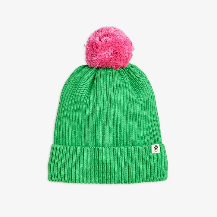 Hearts Knit Beanie White | Mini Rodini