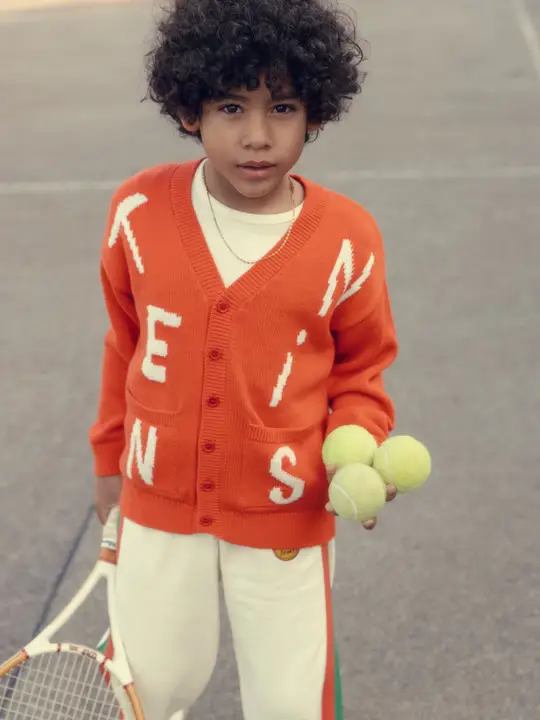 Tennis Stickad Cardigan