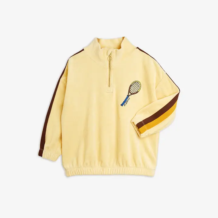 Tennis Embroidered Half Zip Sweatshirt