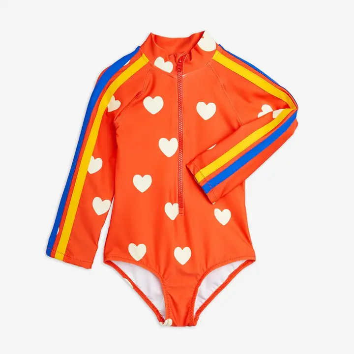 Hearts Long Sleeve UV-Swimsuit