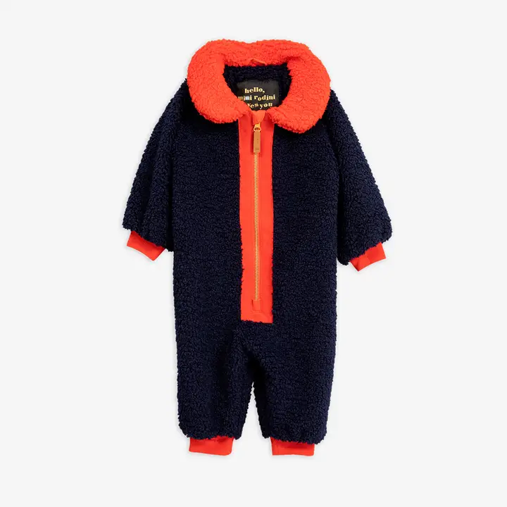 Faux fur baby overall