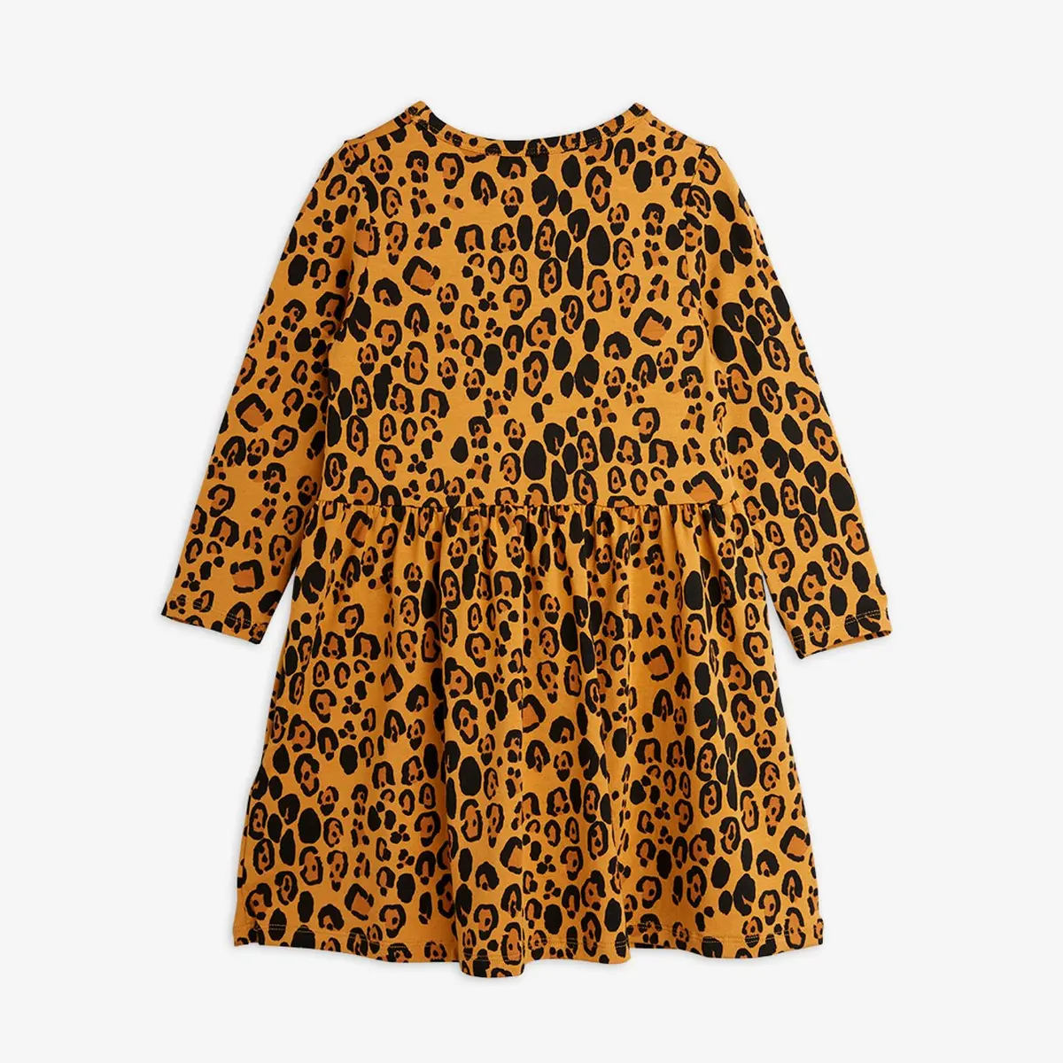 Basic Leopard Long Sleeve Dress-image-1