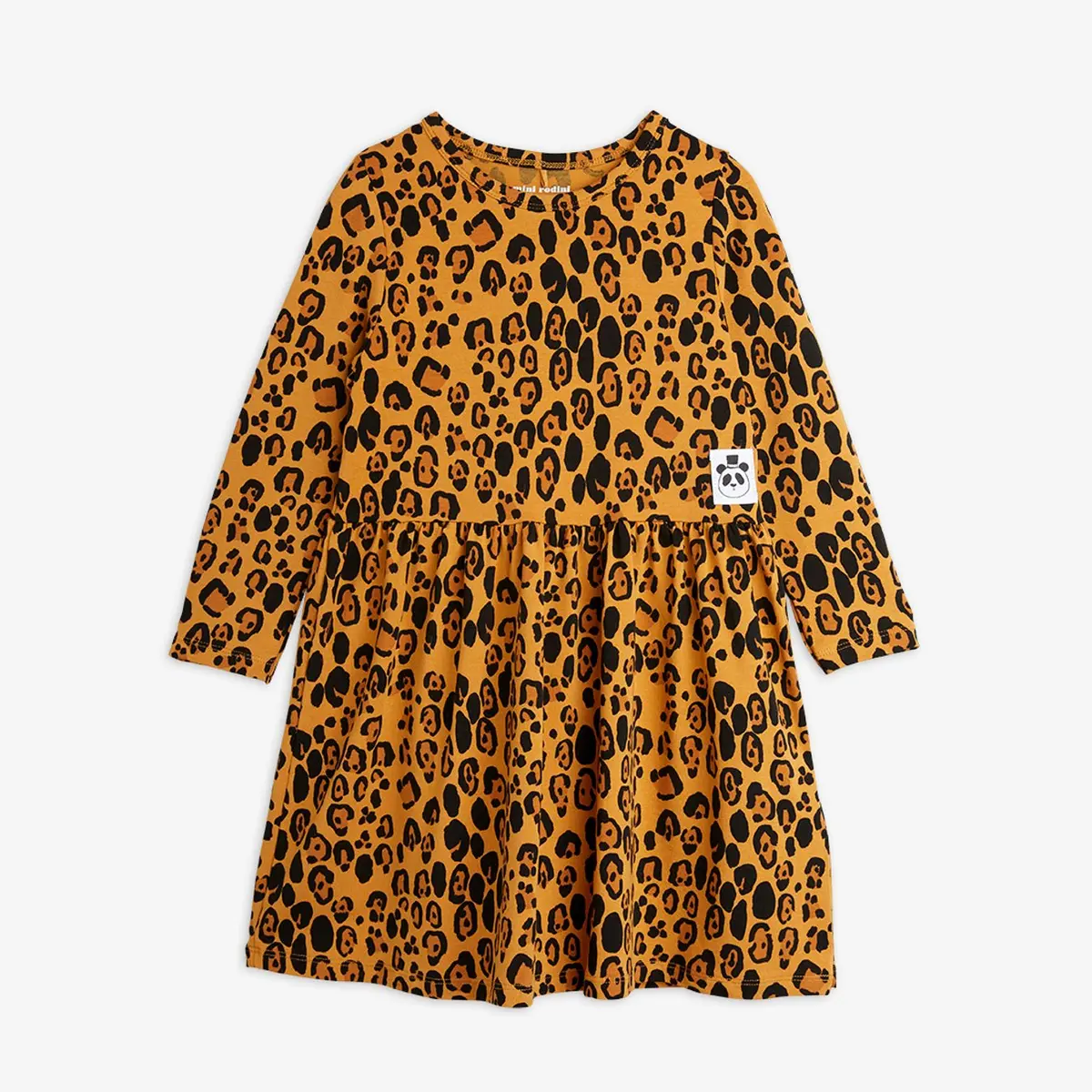 Basic Leopard Long Sleeve Dress-image-0