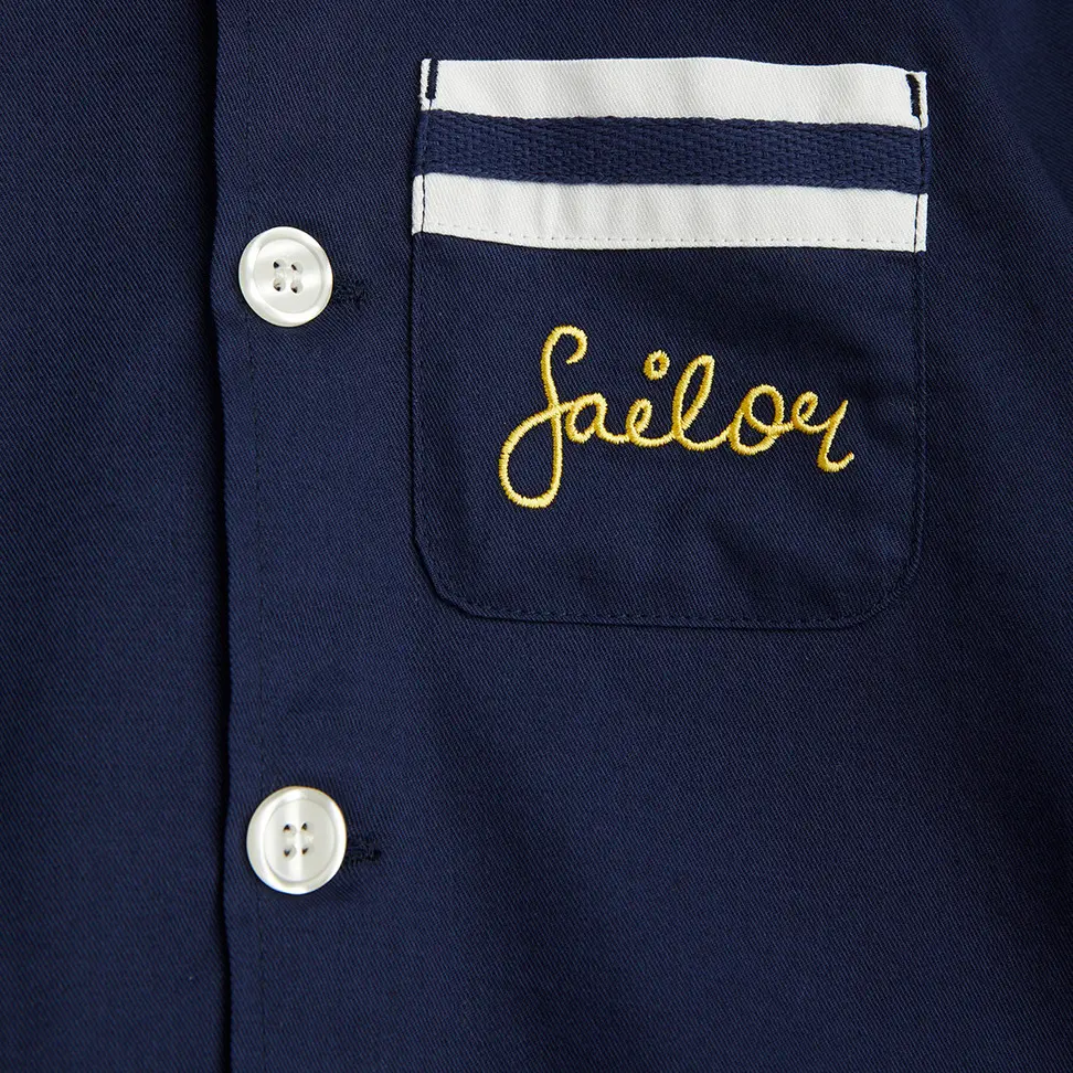 Sailor Woven Shirt Blue-image-2