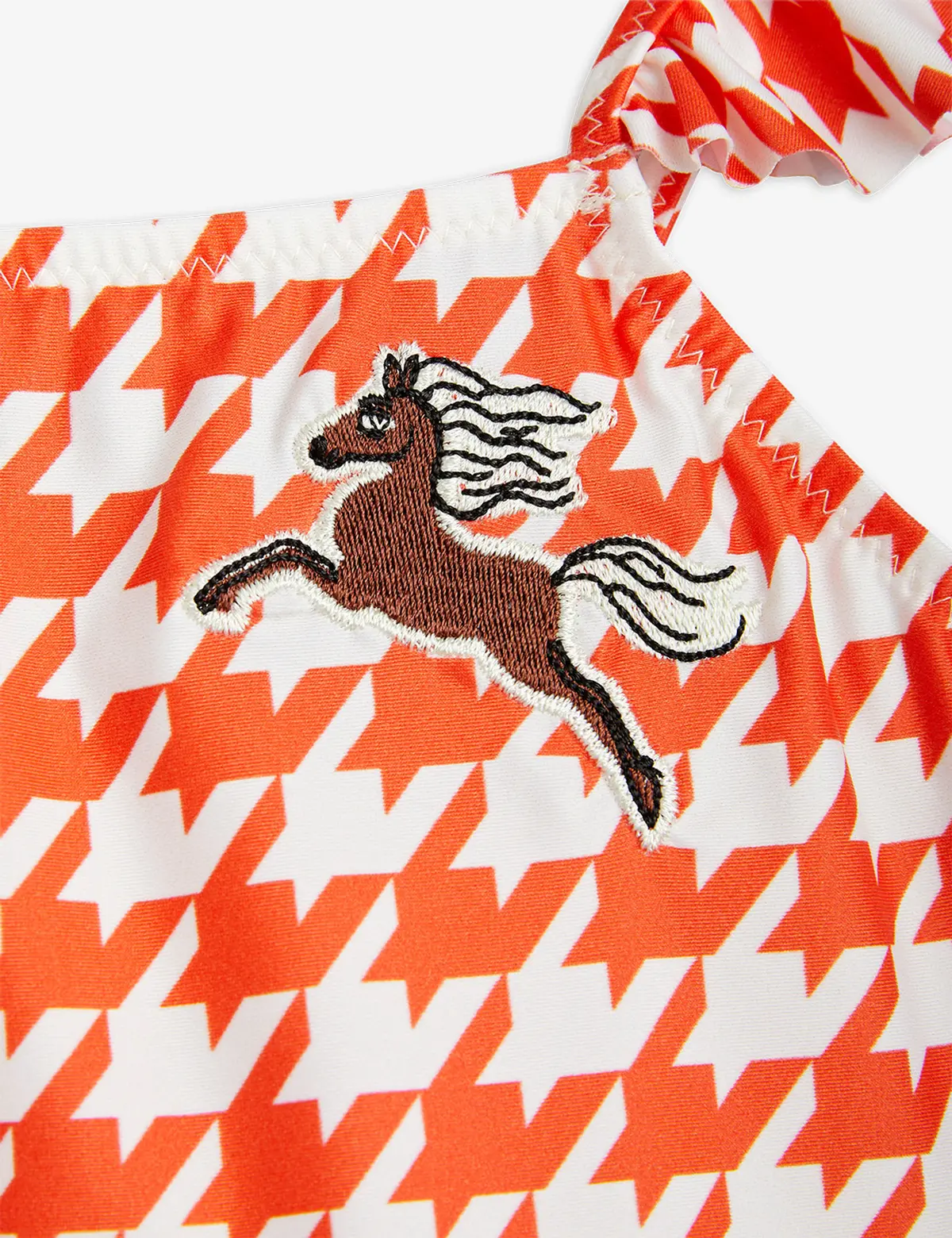 Houndstooth Horse UV Swimsuit With Skirt-image-2