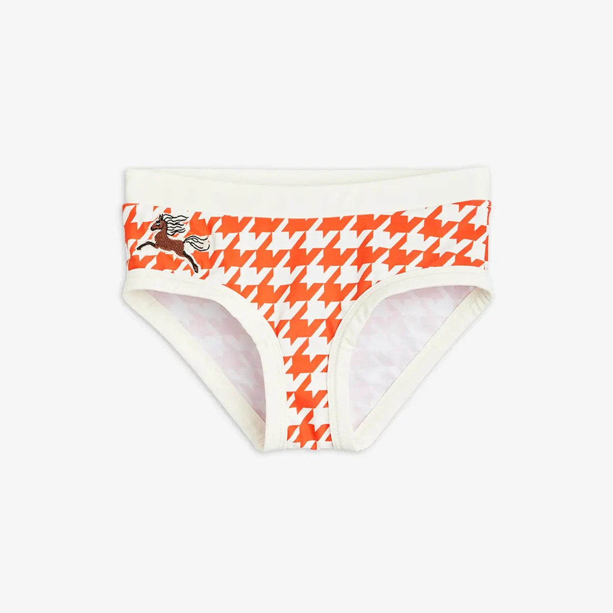 Houndstooth Horse UV-Badbyxor Med Hög Midja-image-0