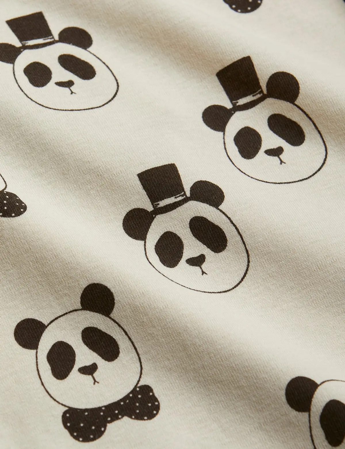 Panda Raglan Långärmad T-shirt Offwhite-image-2