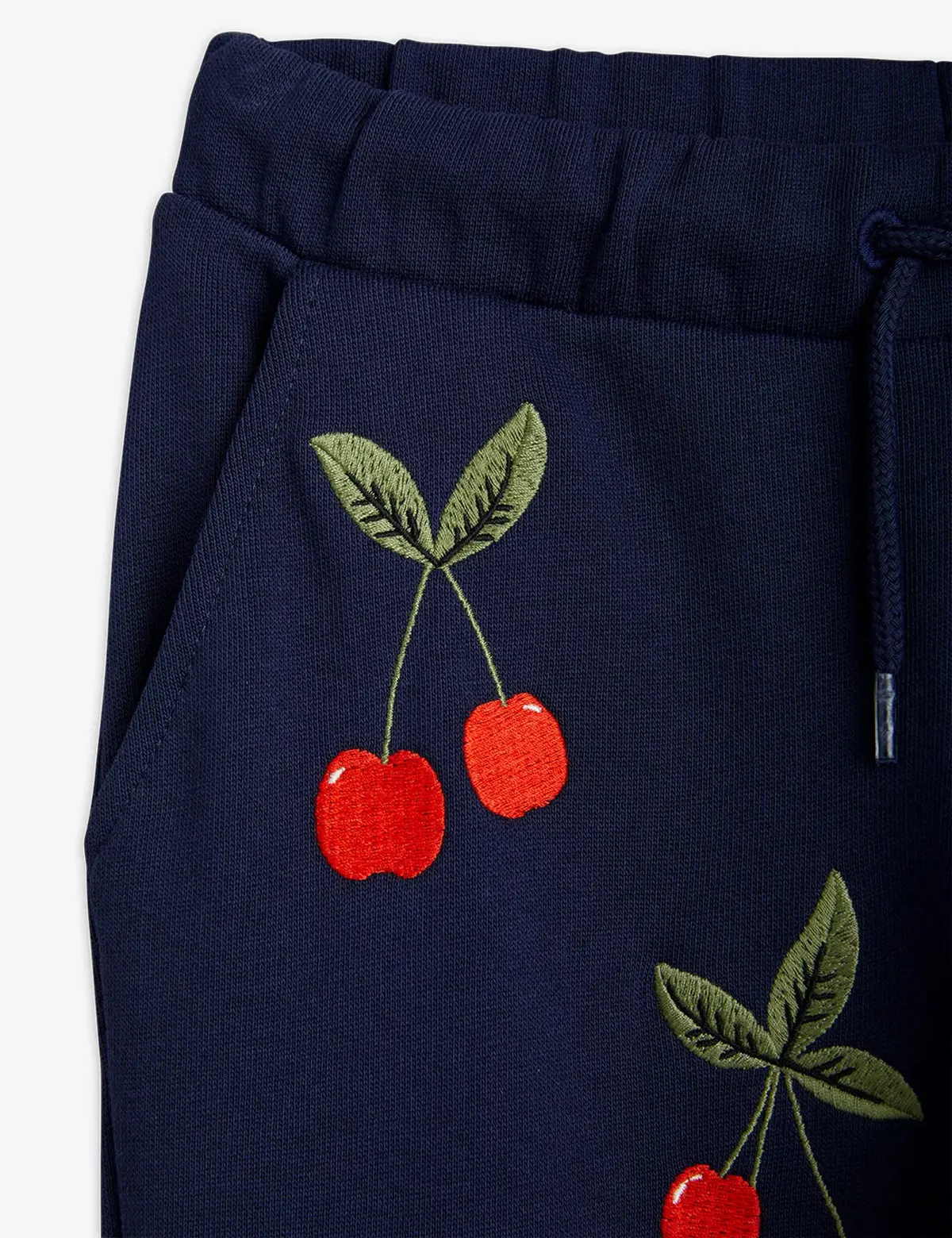 Cherry Embroidered Kids Sweatpants Blue | Mini Rodini