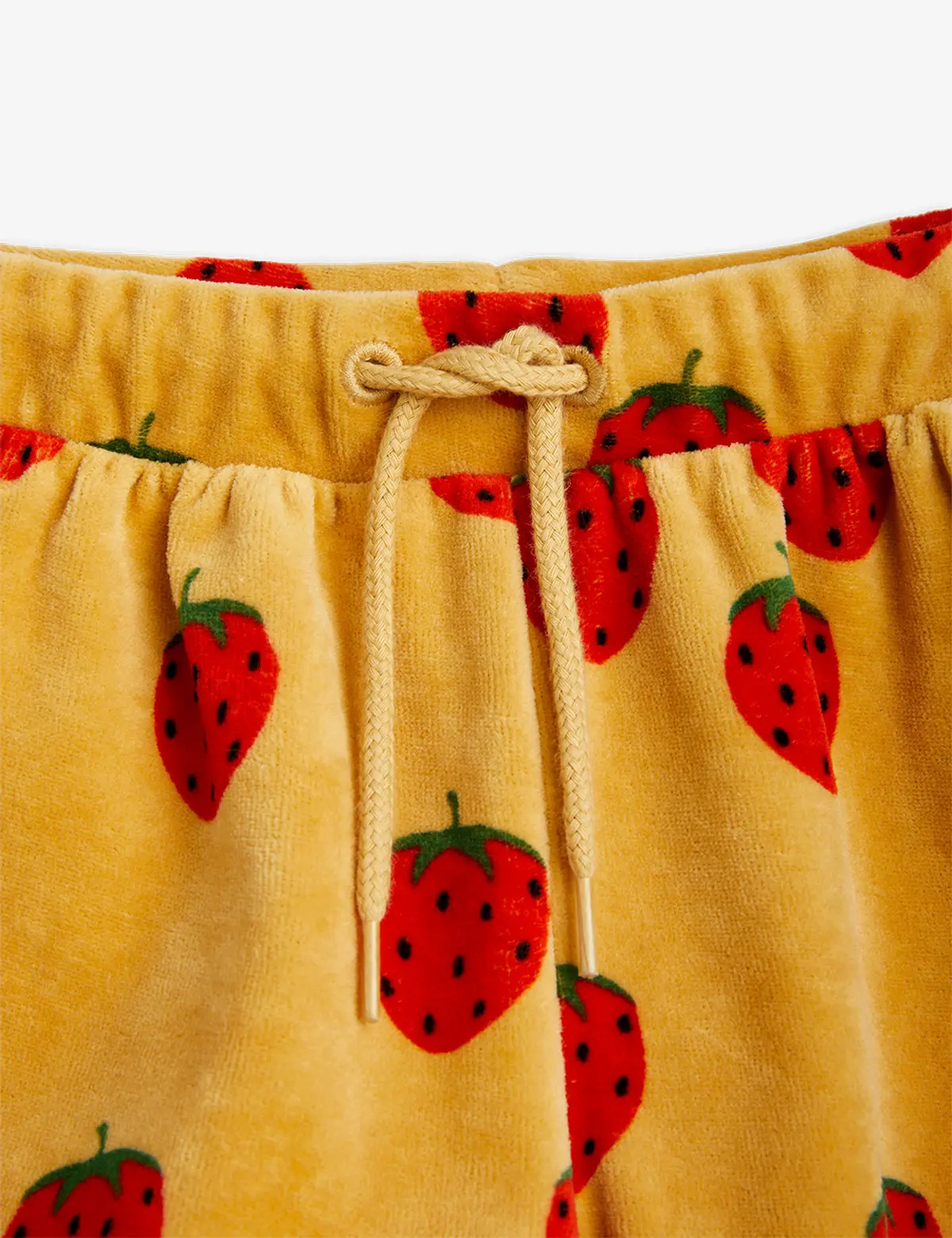 Strawberries Velour Shorts Beige | Mini Rodini