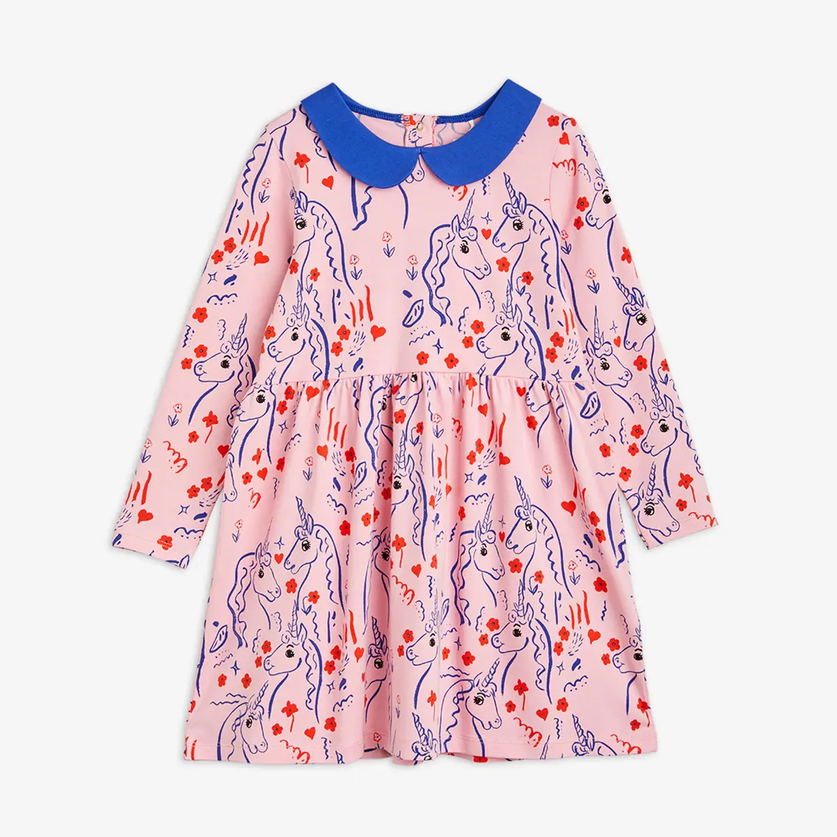 Scottish Unicorns Long Sleeve Dress Pink | Mini Rodini