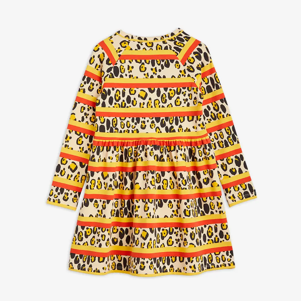 Leopard Stripe Long Sleeve Dress-image-1