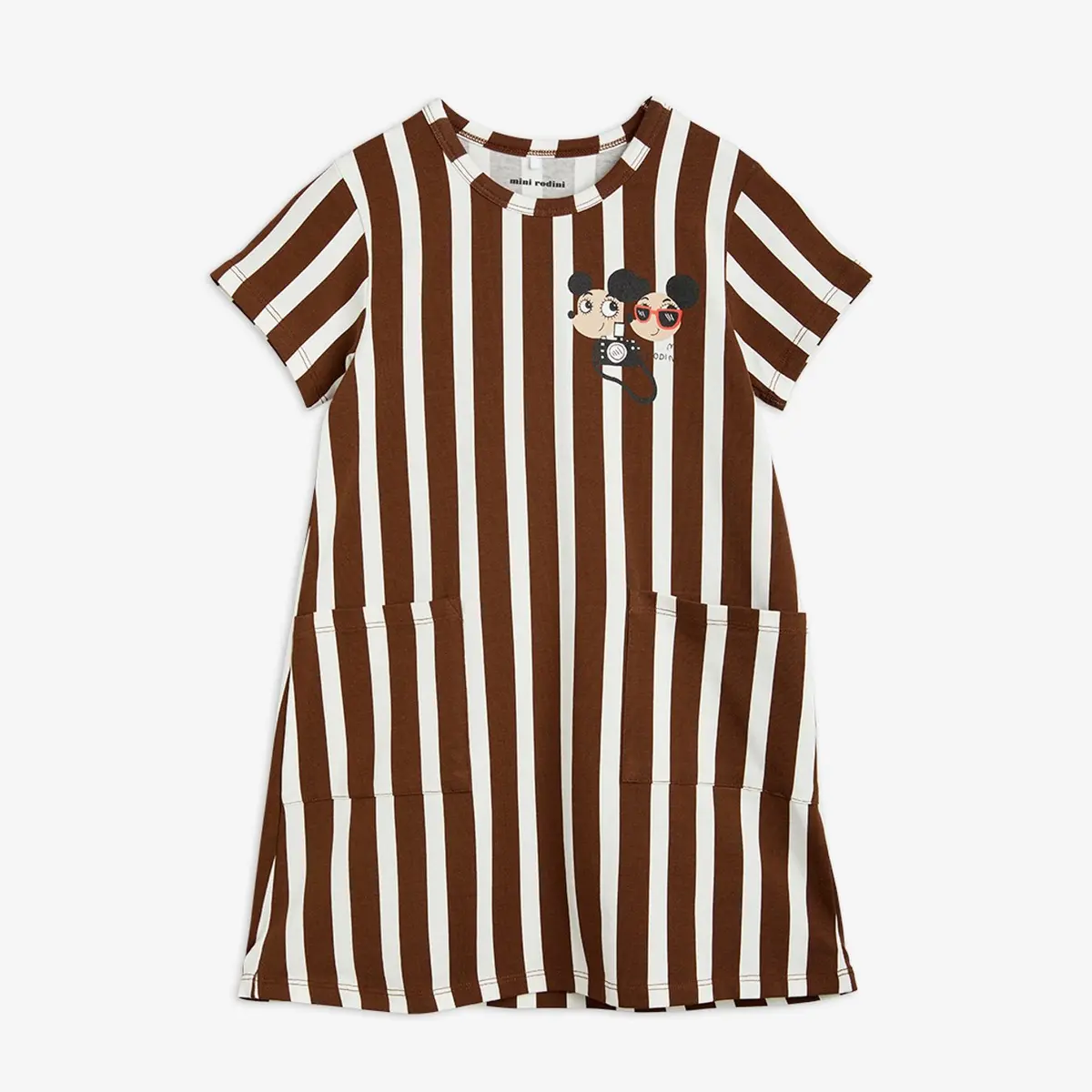 Ritzratz Stripe Dress Brown-image-0