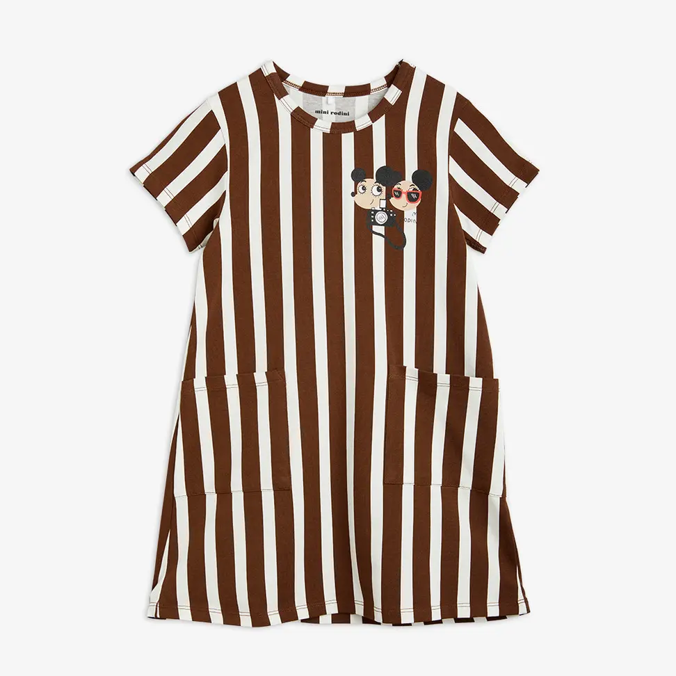 Ritzratz Stripe Dress Brown-image-8
