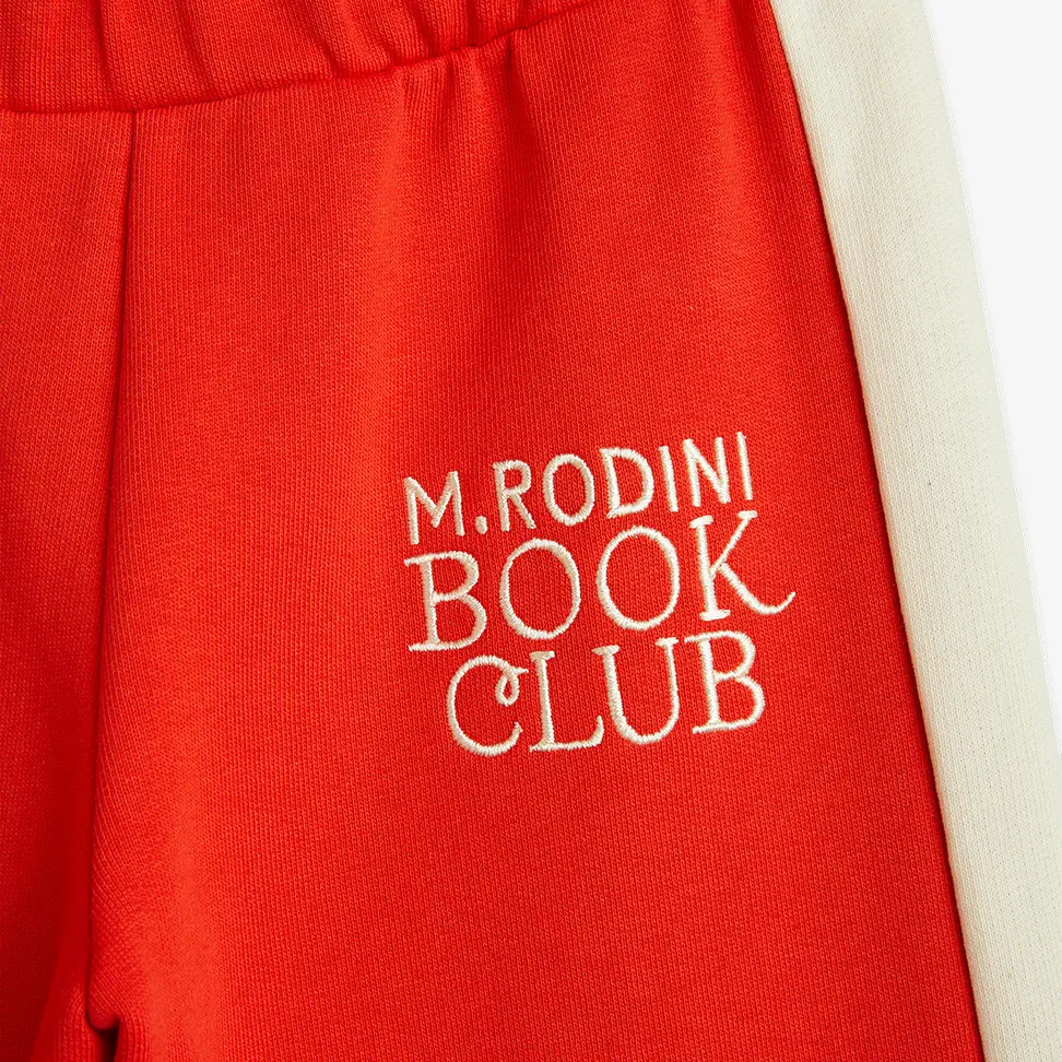 Book Club Embroidered Sweatpants Red-image-2