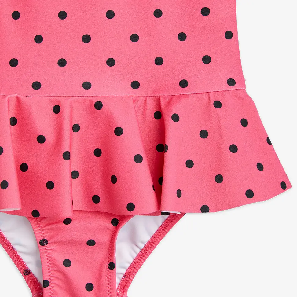 Polka Dot UV Swimsuit with Skirt-image-2