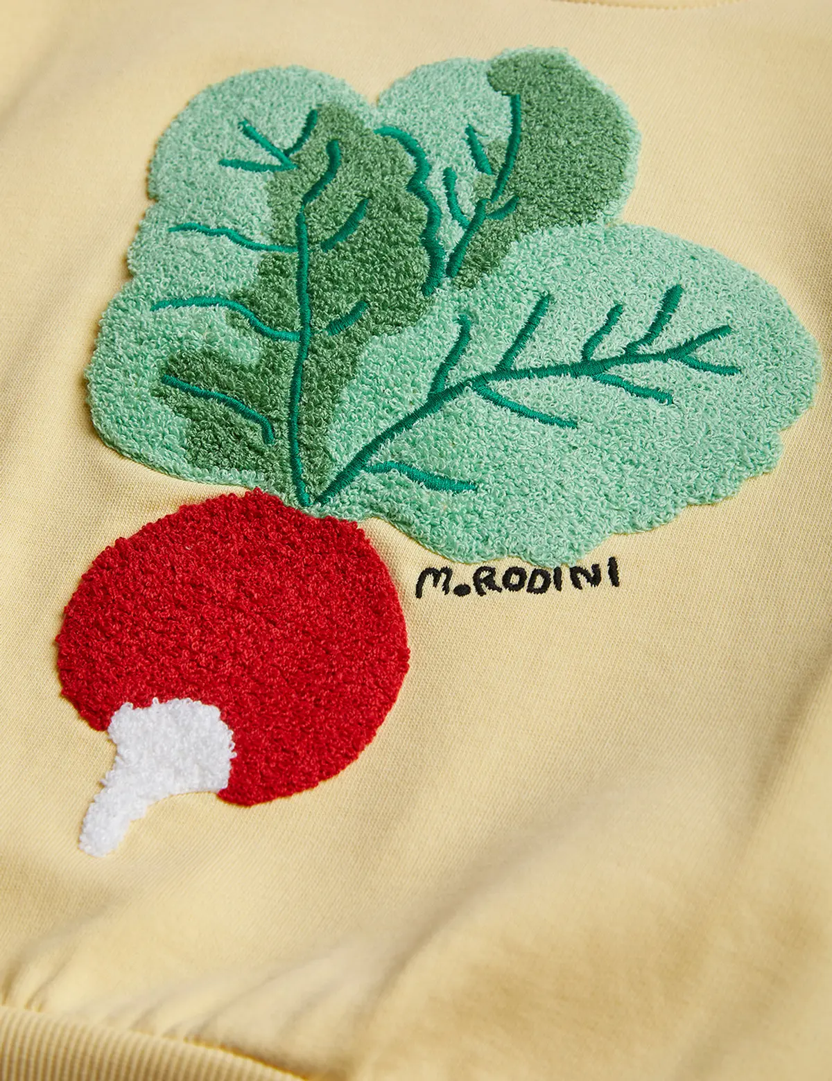 Radish Embroidered Sweatshirt Yellow-image-2