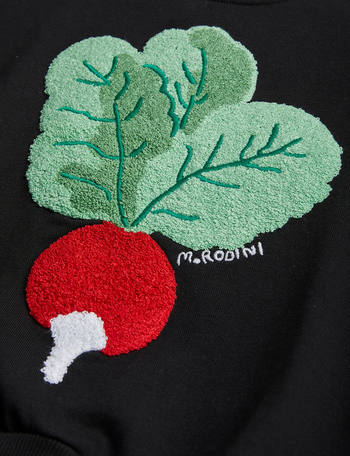 Radish Embroidered Sweatshirt Black-image-2