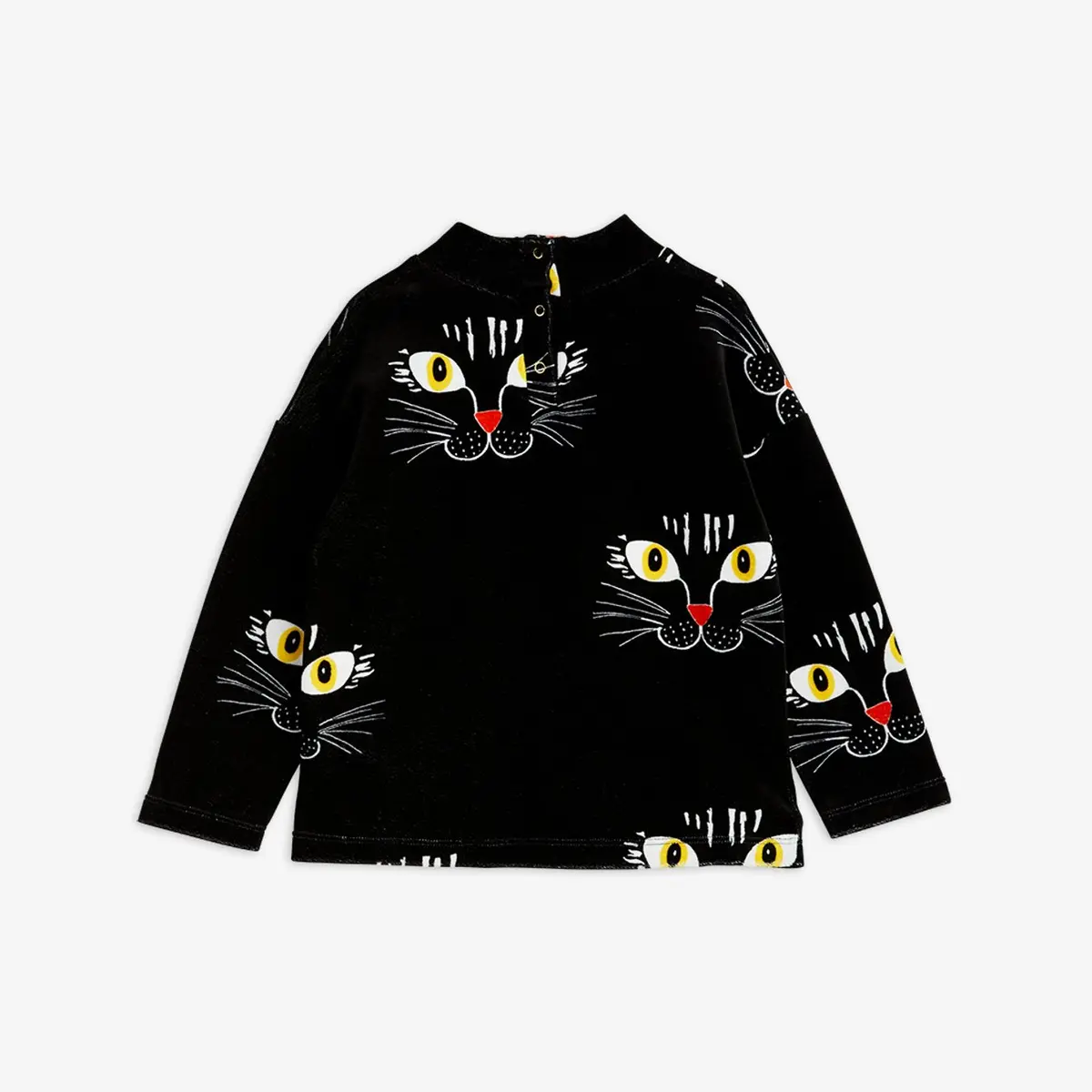Cat Face Velour Sweatshirt-image-1