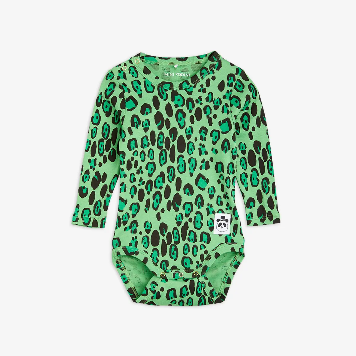 Leopard Långärmad Body Grön-image-0
