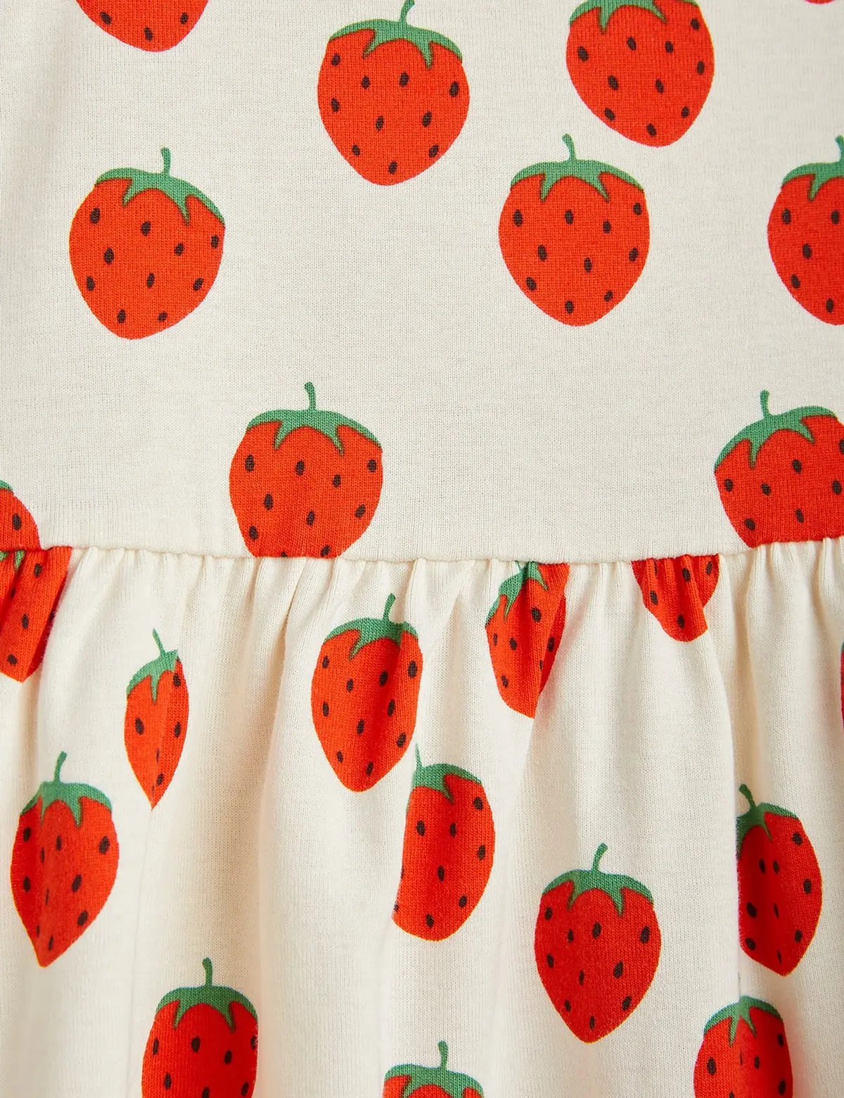Upcycled Strawberries Tank Dress Offwhite | Mini Rodini