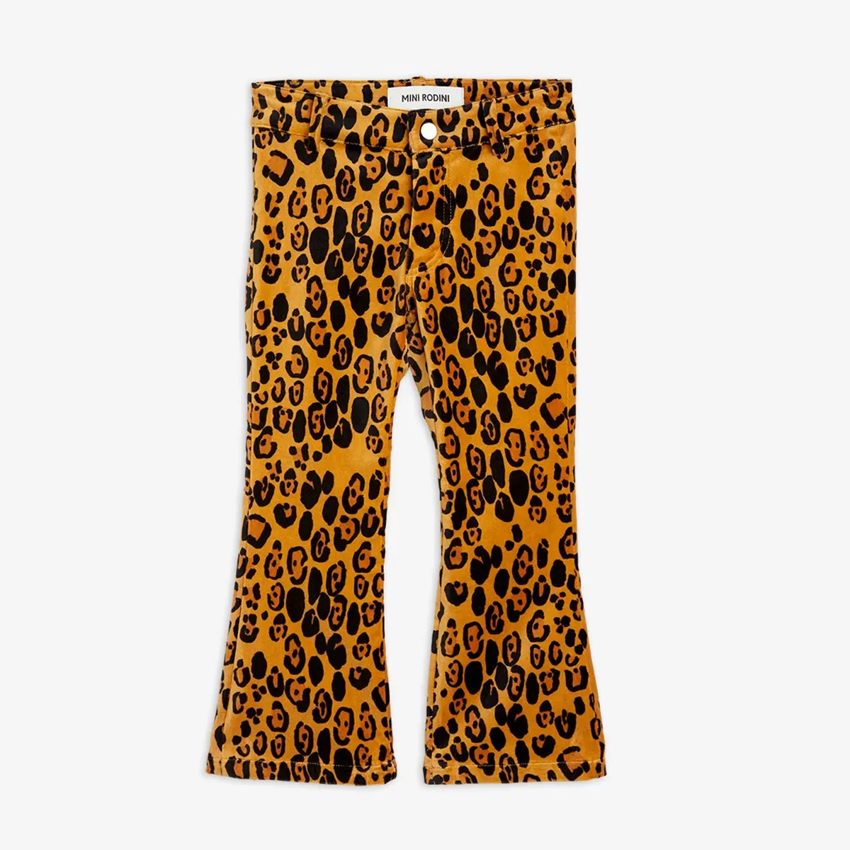 Leopard Utsvängda Sammetsbyxor-image-0